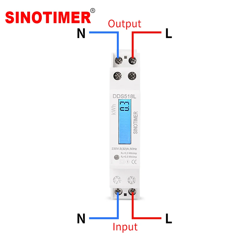 Подсветка ЖК-дисплей 18 мм Мини Размер ваттметр Потребляемая мощность ватт счетчик энергии кВтч AC 5-32A 230 В 50 Гц Электрический din-рейка крепление