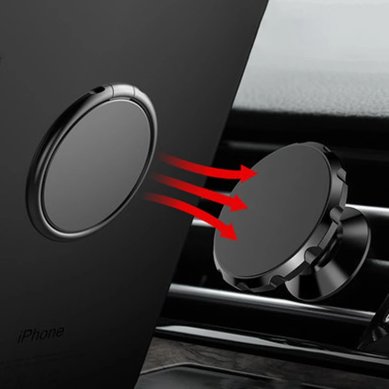  Universal Magnetic Phone Ring 90 Grad Finger Handy Metall Ständer Halter Für IPhone Samsung Xiaomi 