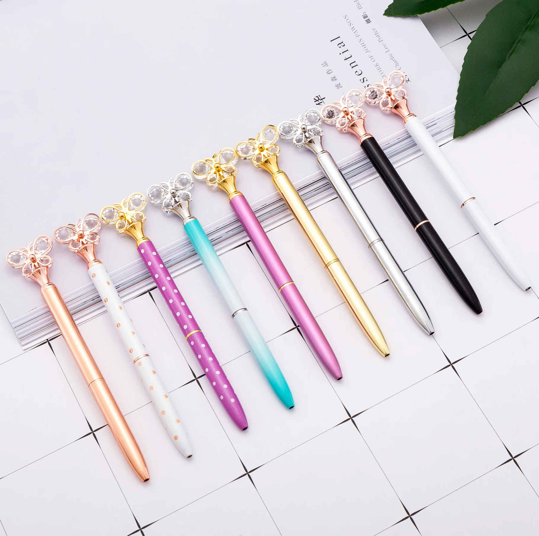

20pcs/lot Wholesale metal pen gift ballpoint pen advertisement promotion pen custom diamond pen