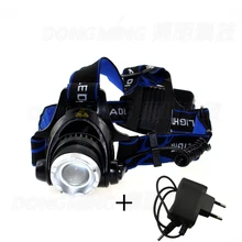 CREE XML T6 2000 lumen LED Zoomable Headlamp Rechargeable 18650 Headlight frontale lamp head Flashlight with charger