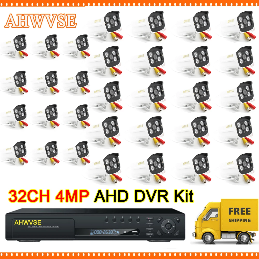 

32CH 4MP AHD DVR Kit CCTV Camera System 32pcs 4.0mp Security Camera Waterproof Video Surveillance System with 3TB HDD