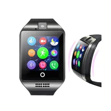 Q18 do bluetooth Relógio Inteligente Com Tela Sensível Ao Toque Câmera Apoio TF Cartão Passometer Bluetooth Smartwatch para Android IOS Telefone