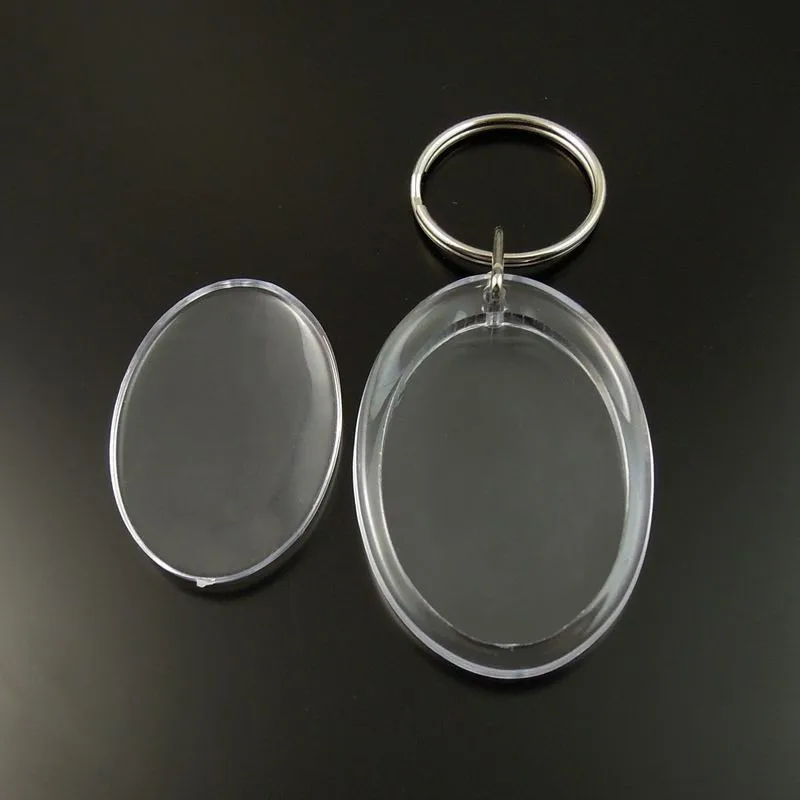 8pc/lot Apple Shape Blank Acrylic Keychains Insert Photo Frame Keyring