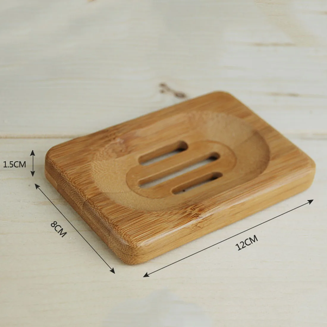 

Gift Natural Bamboo Wood Soap Dish Storage Holder Bath Shower Plate Bathroom