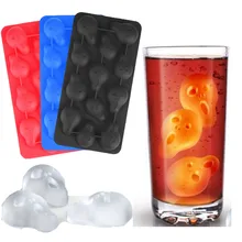 3D Силиконовый Череп Скелет Форма для изготовления мороженого решетки льда поддон для льда виски винный коктейль форма льда кухонный инвентарь коврик барная посуда