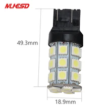1x7440 7443 3157 3156 Автомобильный источник света T25 27SMD 5050 чипы светодиоды высокой мощности P27W светодиодные автомобильные лампы стоп светильник бе...