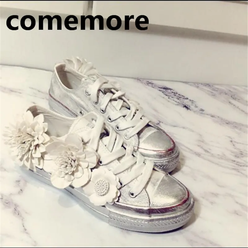

Outdoor soft bottom small dirty flowers canvas fashion flowers thick bottom female belt Korean version of small dirty shoes