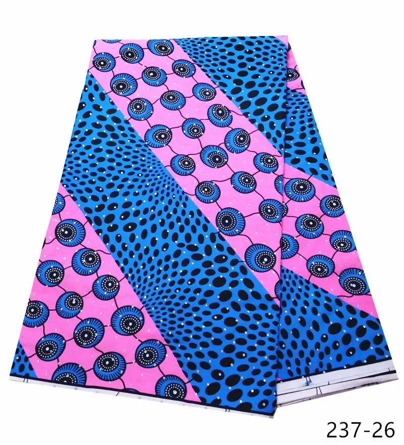 Горячая воск, батик Африканский Воск принты ткань для лоскутное африканская Ткань 6 ярдов полиэстер Анкара ткань со стразами