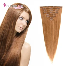Top Selling 22inches Remy Clip In Hair Extension 70g/pc 100g/pc 120g/pc #27 Brazilian Virgin Hair Clip In Extension