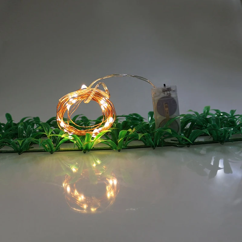 2 шт. м 20LED сказочные огни на батарейках гирлянда медная проволока гирлянды лампы