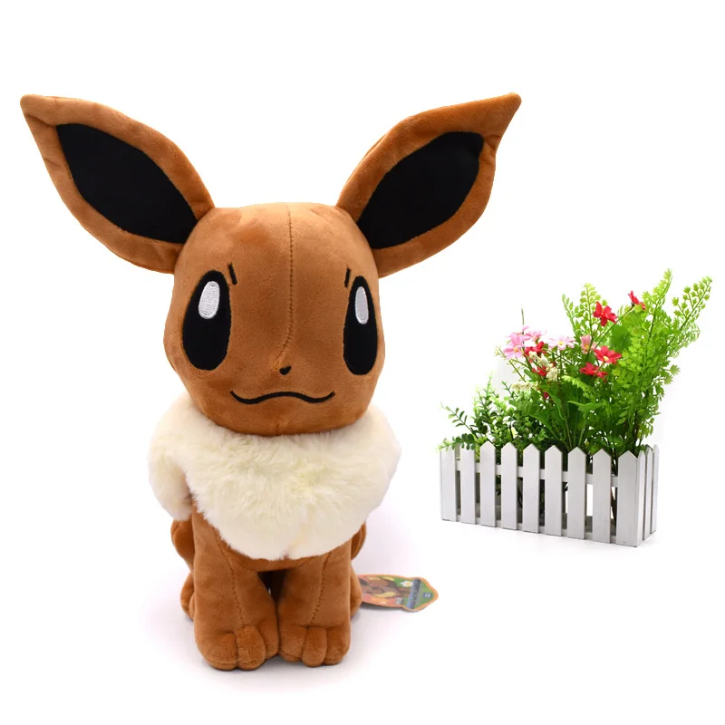 9 видов стилей стоящий Eevee Umbreon Flareon Vaporeon Glaceon Jolteon Espeon Leafeon Sylveon, плюшевая качественная мультяшная игрушка - Цвет: Eevee