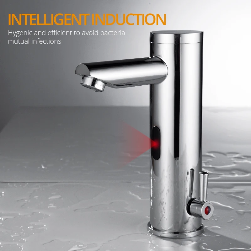 Basin Faucet Sensor Bathroom Automatic Hands Touch Free Water