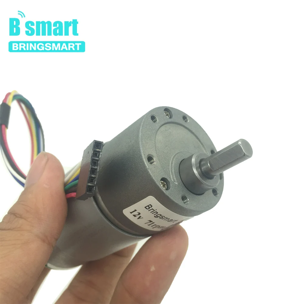 

Bringsmart DIY JGB37-555B Micro Motor with Encoding Board DC Gear Motor 12V Electric Motor Measuring Geared Motor DC