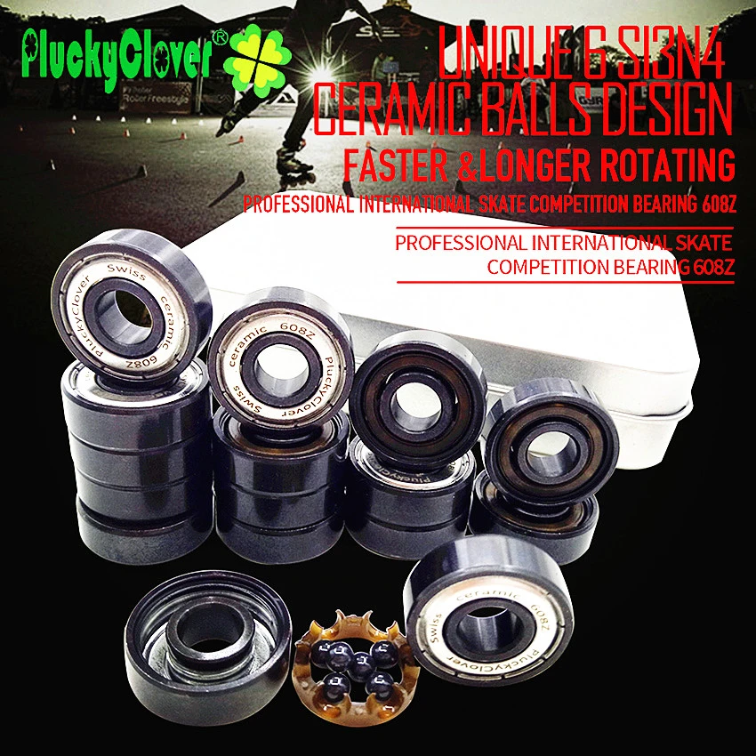 PluckyClover Ceramic Skate Competition Bearing 608z Abec11 Inline
