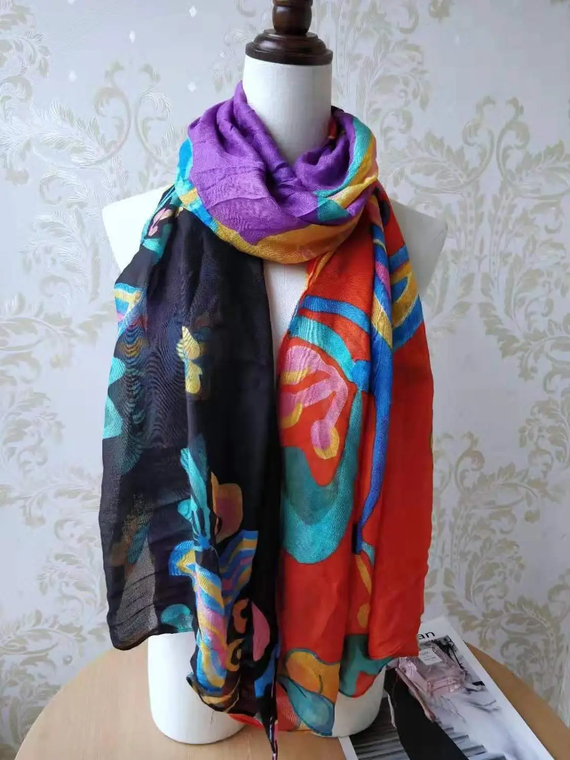 Женский испанский Цветочный платок женский шарф с принтом - Цвет: 62