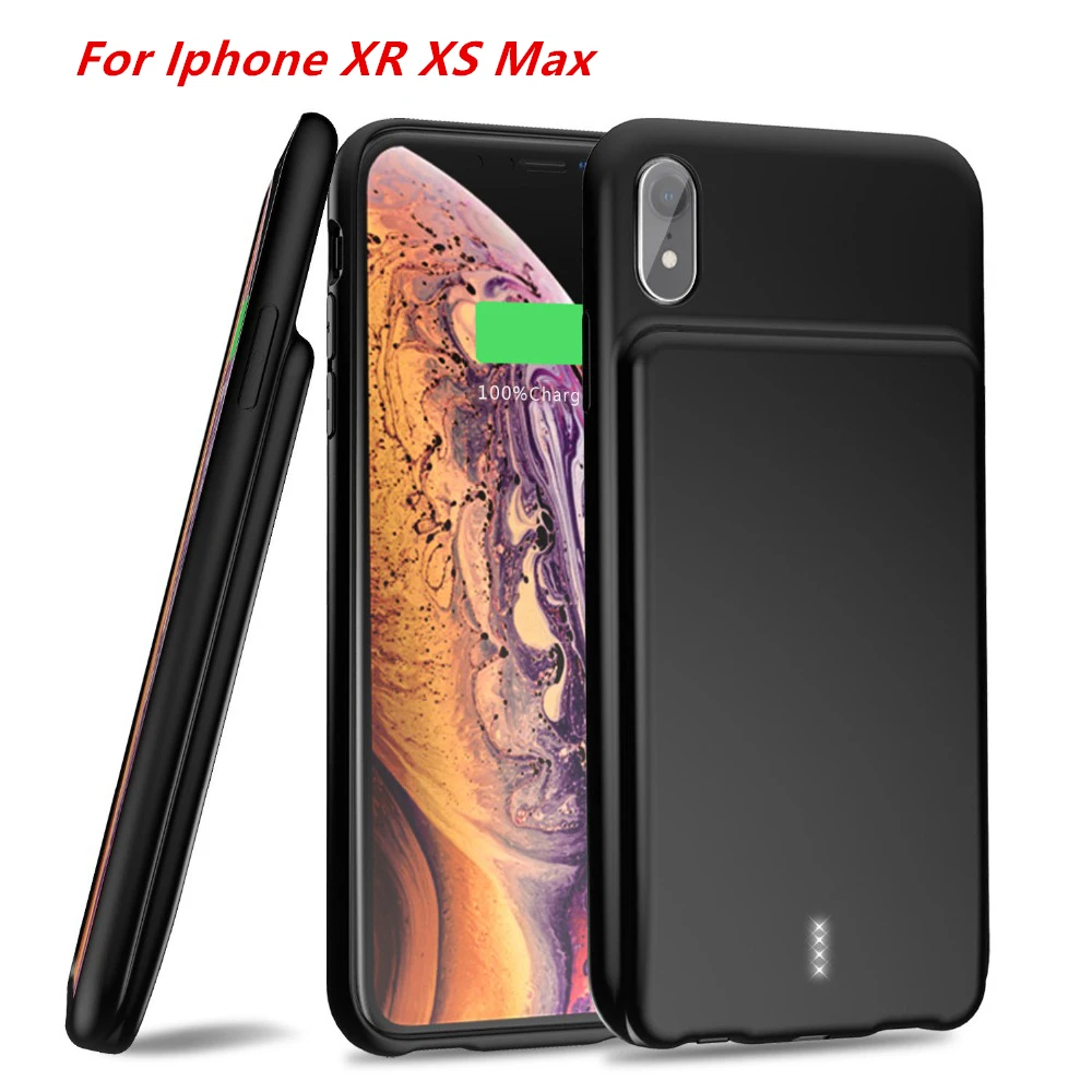 Для Iphone XR XS Max чехол для батареи 5000 мАч аудиовыход Тонкий зарядного устройства
