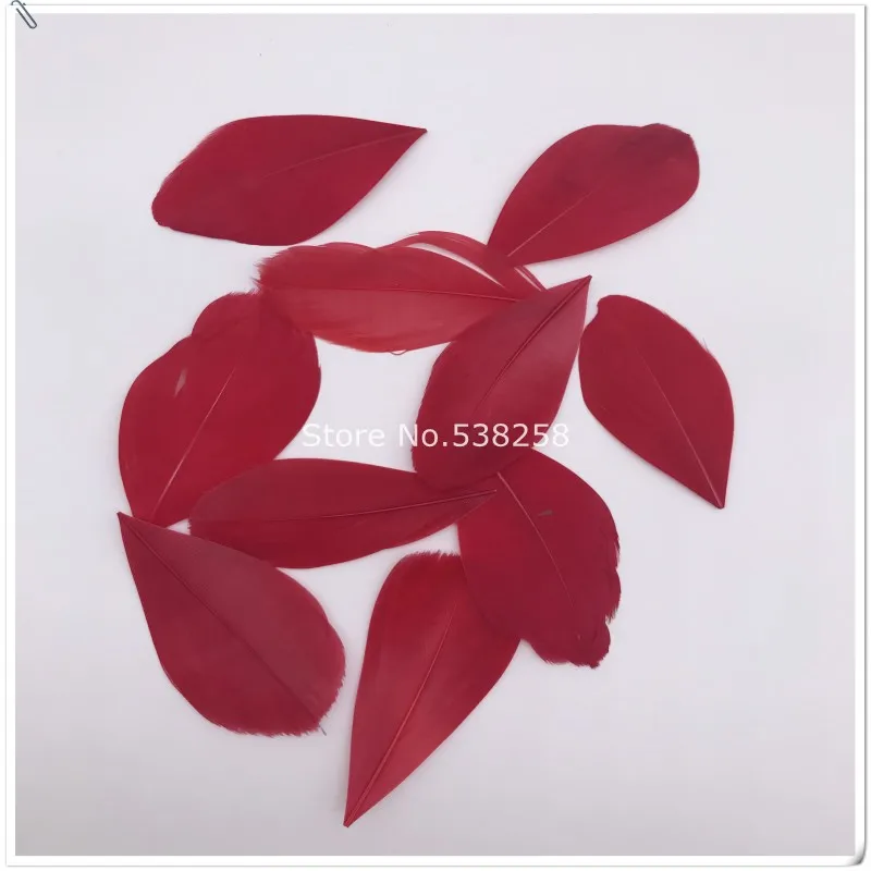 

Bulk Wholesale 100pcs/lot 3~7cm High Quality Real Natural red flash Goose Trimmed Feathers for Costumes Cosplay Decoration
