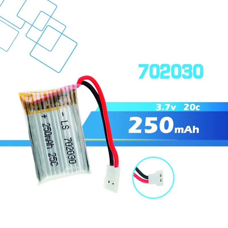 10 шт. 3,7 v 250 мА/ч, 20C Lipo Батарея для Syma X4 X11 Hubsan H107 H107C H107L JD385 JJ1000A H108C U816 WLtoys v966 Quadcopter Drone