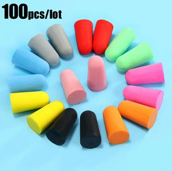 

100Pairs/lot Comfort Earplugs Noise Reduction Foam Soft Ear Plugs Noise Reduction Earplugs Protective For Sleep Party Favors