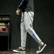 Осенне-зимние Брендовые мужские брюки, облегающие повседневные длинные спортивные брюки, хлопковые мужские свободные брюки, большие размеры, темно-синий сезон, спортивные брюки