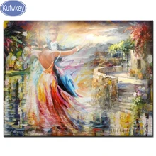 Фото на заказ Алмазная картина Полная площадь круглая фантазия пара танец daimond Алмазная вышивка Стразы Вышивка крестиком Мозаика