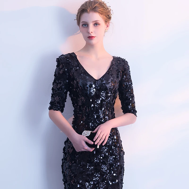 Beauty Emily four colors available Evening-Dress 2018 New prom gowns appliques squined evening dresses vestido longo para festa Beauty Emily four colors available Evening-Dress 2018 New prom gowns appliques squined evening dresses vestido longo para festa
