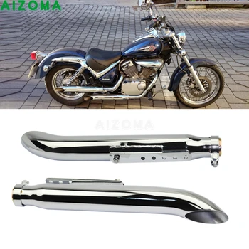 

1 Pair Motorcycle Exhaust Muffller Pipe for Harley Suzuki VL 125 800 1500 Intruder Bobber Chrome Tapered Turn Out Iron Silencer