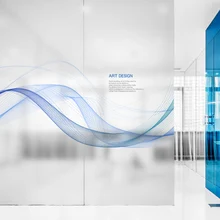 Плавающая Модная линия коммерческий стеклянный стикер пленка компания коммерческий матовый стеклянный стикер s для офисов, конференц-залов