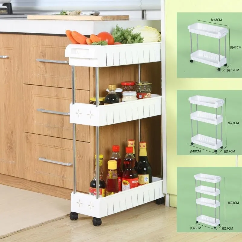  The Goods For Kitchen Finishing Rack Wheeled Mobile Toilet Bathroom Shelf Quilted Storage Cabinet D - 33026957376