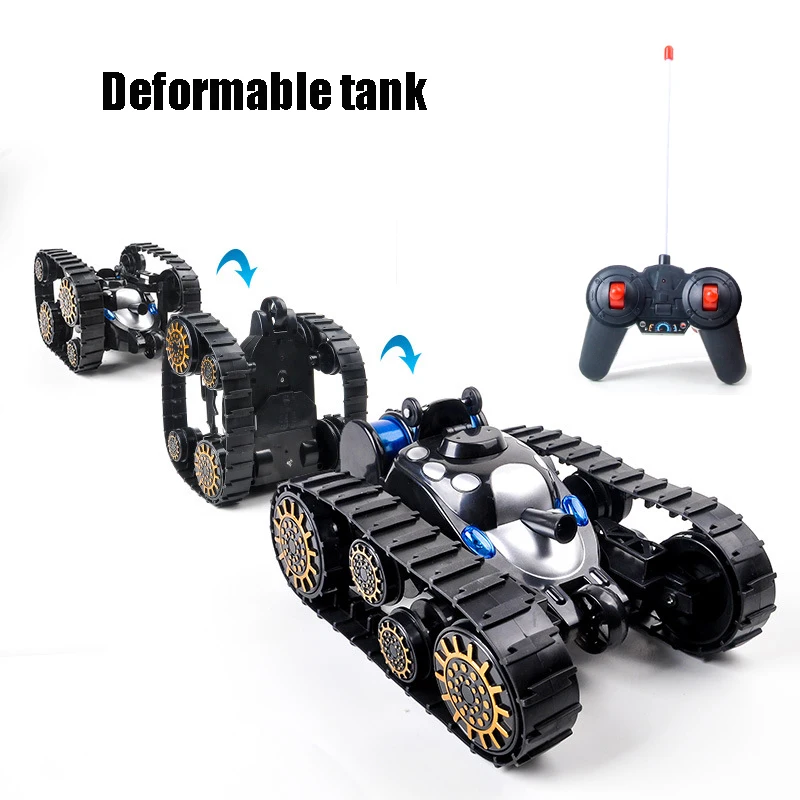 RC Deformed tank Novel stunt 360 Flip Transformable Pedrail Toys для детей мальчиков трек деформированный