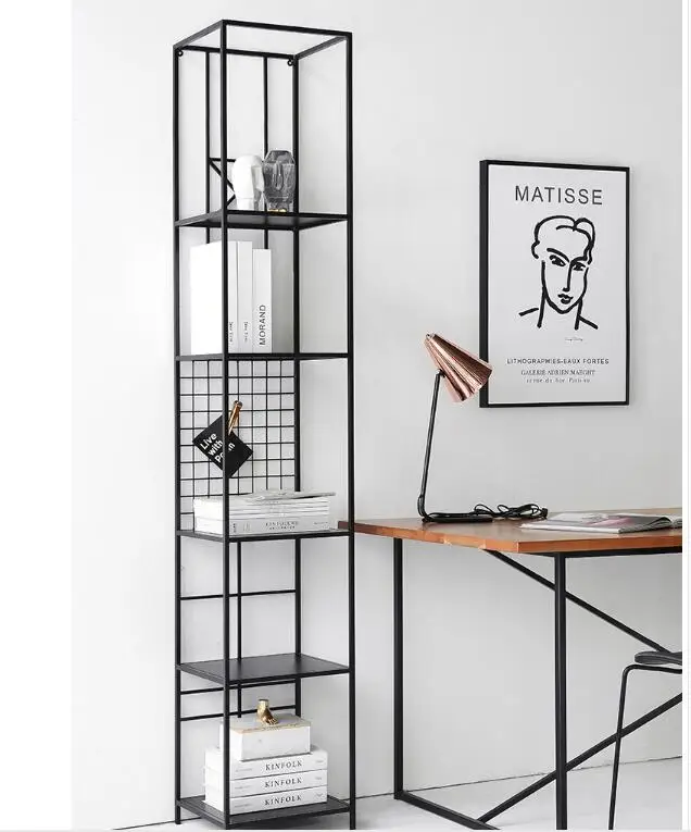 Nordic simple wrought iron racks ins living room display stand metal craft shelf bedroom storage creative bookshelf