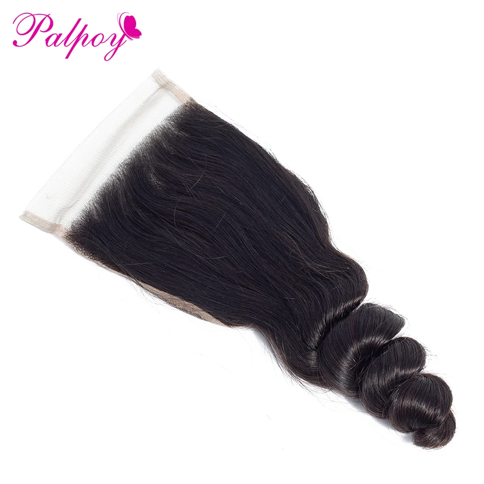 

PALPOY Peruvian Loose Wave Human Hair Lace Closure Free/Middle/Three Part Non Remy 8-20 Inch Closure Natural Color Free Shipping