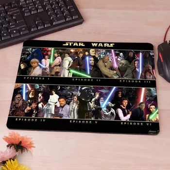 

Yuzuoan Star Wars Computer Gaming keyboard Table Mouse Pad Mousepads Decorate Your Desk Non-Skid Rubber Pad White Overlock Edge