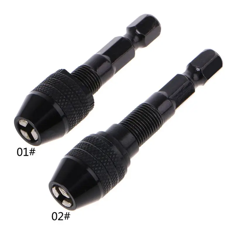 

0.3-3.2mm Keyless Drill Chuck Conversion Adapter Tool 1/4" Shank Quick Converter MAR-18