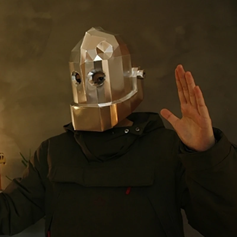 Iron Steel Robot Helmet Masquerade Mask Diy Paper Handmade Craft