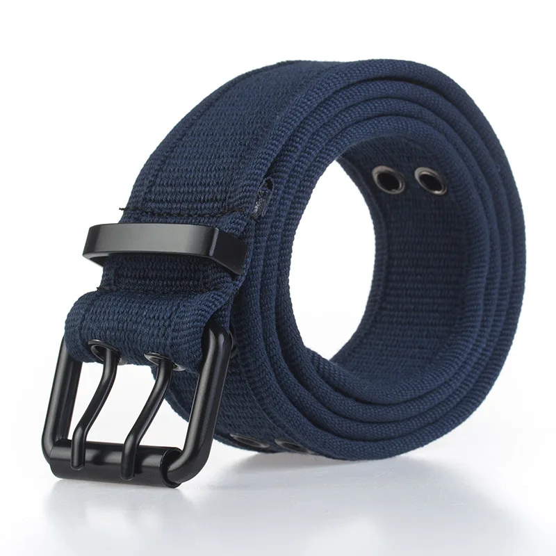10 цветов армейский пояс боевой пояс черный для джинсов эластичный нейлоновый тактический ремень с металлической пряжкой брезентовые ремни брендовый мужской ремень подарок - Цвет: Dark Blue Belt