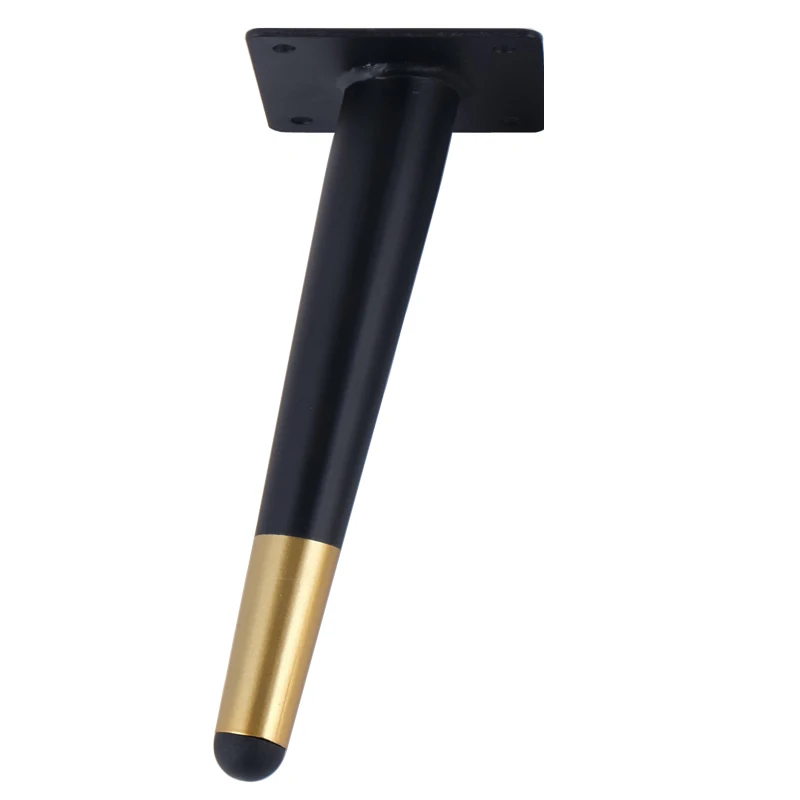 4Pcs-Furniture-table-legs-black-Gold-Metal-Tapered-Sofa-Cupboard-Cabinet-Leg-Feet-200MM-With-Mounting (2)