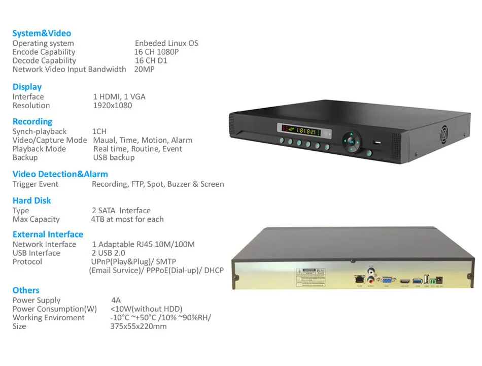 16ch POE NVR Kit K16N82HR54I2T-P 8-3