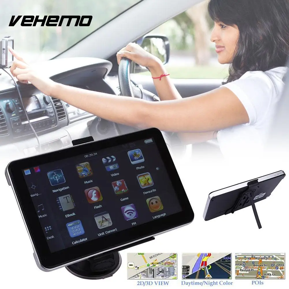 

7 Inch LCD Touch Screen Car Navigation GPS Speed Cam Dectation 8G EU Maps