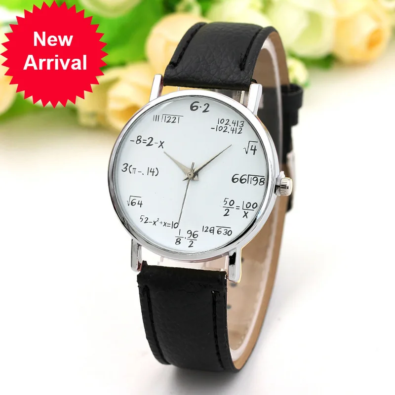 

2017 New Fashion lexury Mathematics Formula Equation European Nothing Scale Belt Wrist Watch Woman