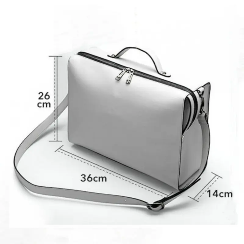 YINUO PU bolso de cuero de alta capacidad bolso de hombro para 14 pulgadas portátil bolso maletín impermeable desmontable bolso de verano - 6