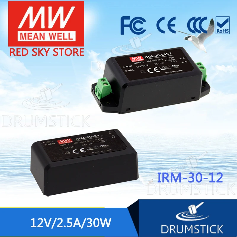 

MEAN WELL IRM-30-12 2V 2.5A meanwell IRM-30 12V 30W PCB mounting style