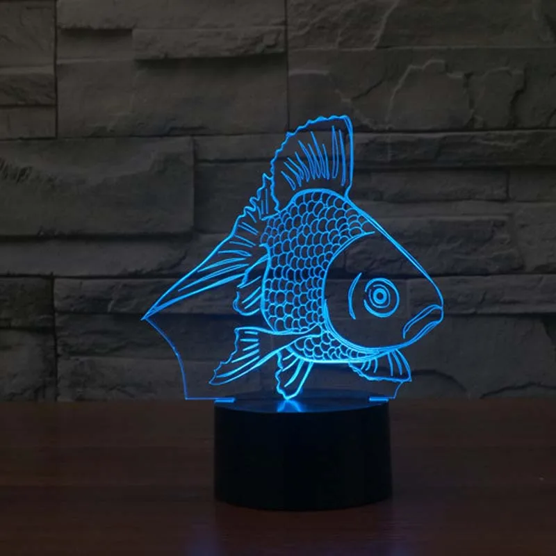 Goldfish Night Lighting USB Charge 7 Color Changing Night Light for Baby Room Decorativein LED