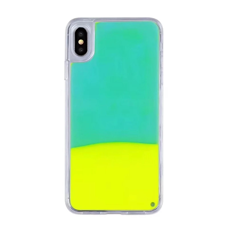 

Luminous Neon Sand Mobile Case for iPhone 6 7 8 plus X XS MAX XR Glow In The Dark Liquid Glitter Quicksand Phone Case cover capa