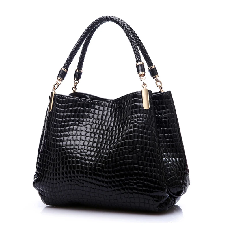Guapabien Pillow Bag Soft Black Leather Handbags Plaid Shoulder 2017 Designer Handbag Women Leather Handbags Alligator Shoulder Bags High Quality Hand Bag Bolsas Feminina Womens