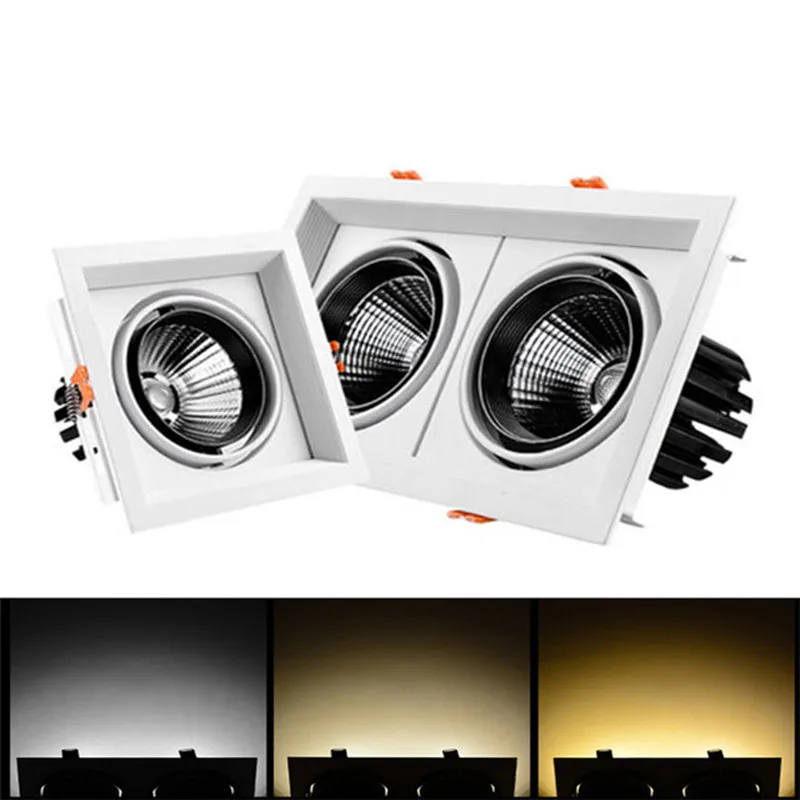

White-square Dimmable Led COB Ceiling led downlight 10W 20W 30W rotating 110/220V surface mounted Indoor Lighting