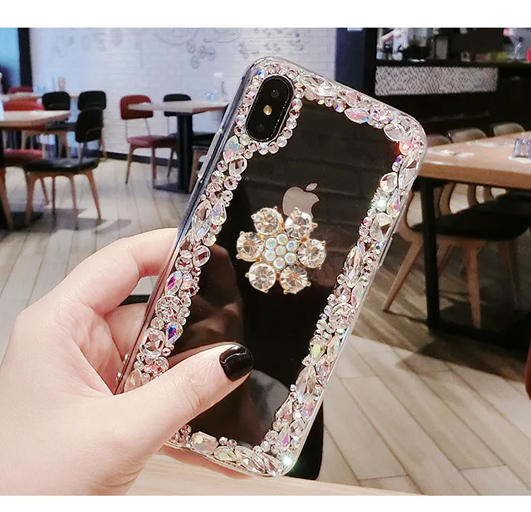 Роскошный чехол с блестящими бриллиантовыми цветами Стразы для Samsung 5 S6 S7 S8 S9 S10 PLUS
