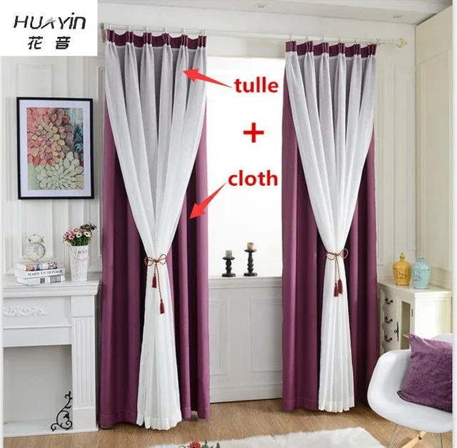 Us 18 5 Huayin Velvet Linen Curtains Tulle Window Curtain For Bedroom Living Room Solid Color Bedroom Curtains Purple Curtain In Curtains From Home