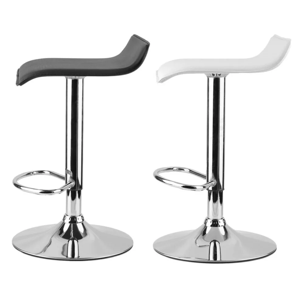 

2PCS Modern Gas Bar Swivel Dinning Chair Bar Stools Adjustable Height Foot Rest Electroplating Iron Easy Installation