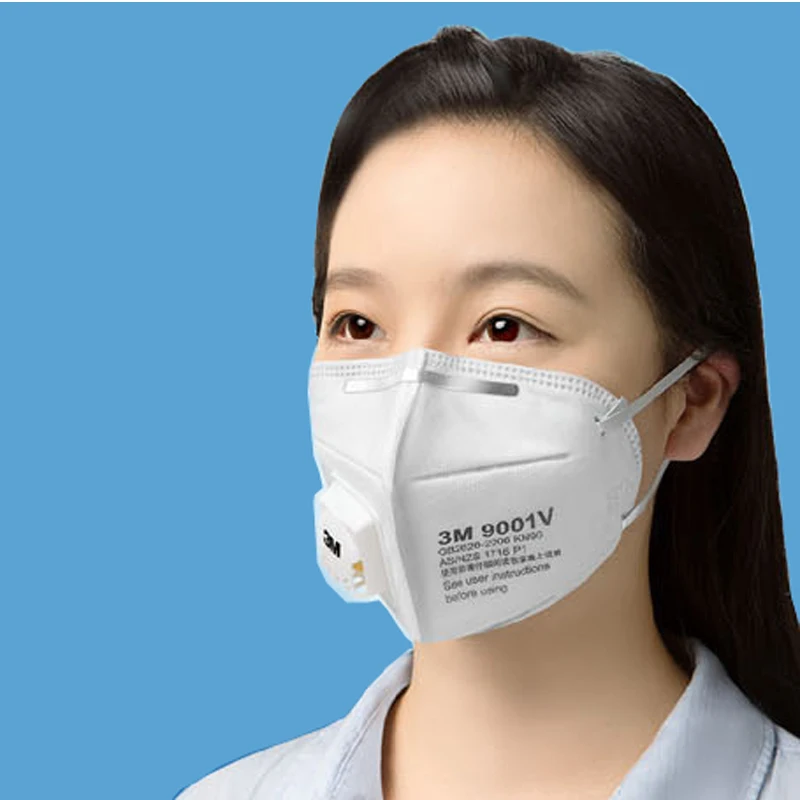 5 шт 3M 9001V Анти Пыль PM 2,5 маска против гриппа дыхательный клапан нетканый тканевый складной фильтр Маска для взрослых KN90 защитные маски